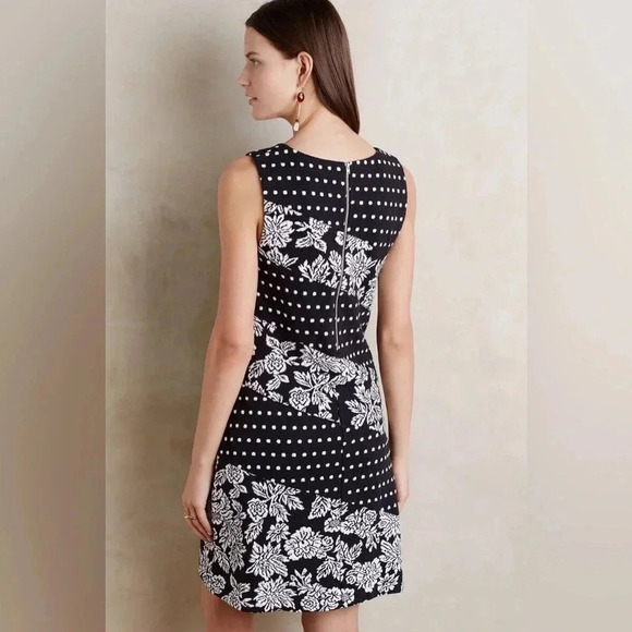 Anthropologie | Maeve Effemy Jacquard Shift Dress Size XS Floral Polka Dot - Picture 4 of 6